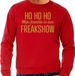 Bellatio Decorations Foute kersttrui/sweater voor heren - Hohoho freak show - rood - glitter goud XXL