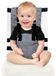 Siège rehausseur - Siège de voyage - Pliable - Ceinture 3 points - Jusqu'à 15 kg - Gris
