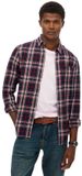 Superdry Vintage Check Overhemd Heren Lange Mouwen Shirts L Grace Ruit Marineblauw Katoen Flanel