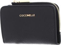 COCCINELLE Leren Kaarthoes Metallic Soft Credit Card Holder Noir Zwart