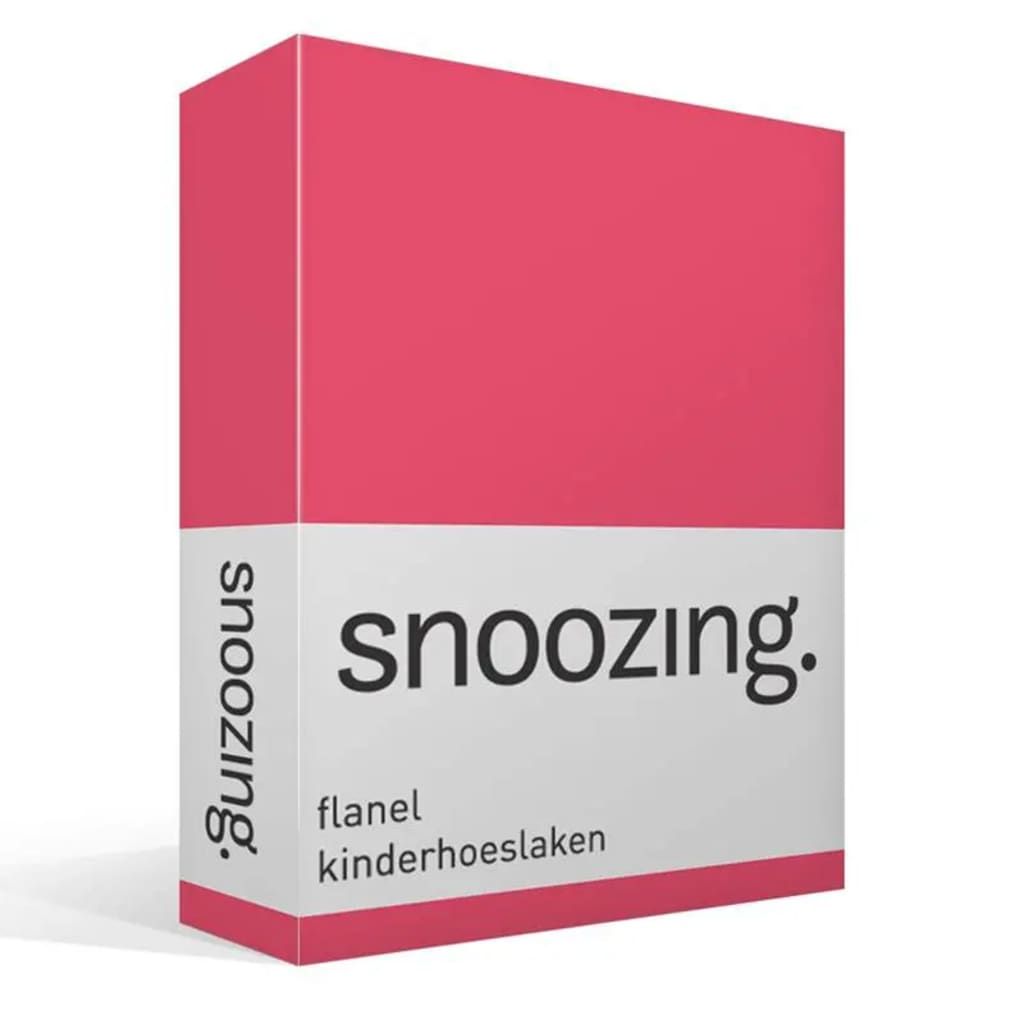 Snoozing Flanel Kinderhoeslaken - Wiegje 40x80 cm - Fuchsia