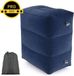 Unyqoos® Lit d'avion gonflable et repose-pieds pour enfants, réglable en 3 positions, 45 x 40 x 29 cm, coussin de voyage pour avion, voiture et train, bleu marine