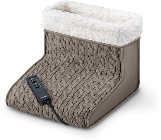 Beurer FWM 45 Elektrische Voetenwarmer - Voetmassage - 2-in-1 - 2 Warmtestanden - Tot maat 47 - Taupe