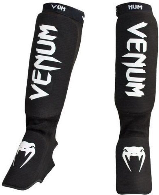 Venum Kontact Shinguards - Black White