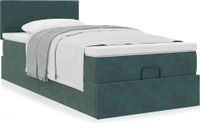 Prolenta Maison Exclusive - Ottoman bedframe met matras, donkergrijs, 90x190 cm, fluweel