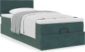 Prolenta Maison Exclusive - Ottoman bedframe met matras, donkergrijs, 90x190 cm, fluweel