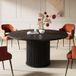 Tribesigns Table Ronde Salle À Manger 120cm Noir Bois Métal Design Moderne 4 Personnes