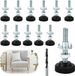 Allecta - 12 pièces pieds de meuble réglables M8 x 38, acier inoxydable