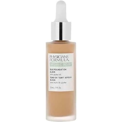 Physicians Formula Physicians Formula Organic Wear Silk Foundation Elixir, Organic Ultra-Fluid Lightweight Foundation Doordrenkt met Jojoba-olie en Aloë Vera, Medium Shade