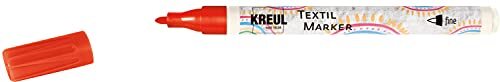 Kreul 90662 - textielmarker fijn, rood, met ongevoelige vezelpunt, lijndikte ca. 1 tot 2 mm, textielstift voor lichte stoffen en textiel, wasbestendig na fixatie