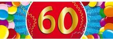 Bellatio Decorations 60 jaar leeftijd sticker - 19 x 6 cm - verjaardag - jubileum - versiering