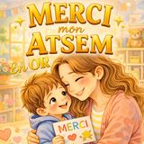 Merci mon ATSEM en OR: Livre souvenir personnalisé pour remercier une ATSEM de maternelle, cadeau de fin d’année tendre et émouvant à offrir par un enfant.