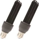 Merkloos Espa Nv Blacklight lampen grote E27 fitting - 2x - 25 watt - 10 cm - feest verlichting - reservelamp - spaarlamp