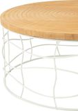 J-Line Salontafel - ijzer/hout - naturel/wit