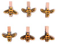 Rayher Houten klemmen met bijen, 3,5 cm, 6 stuks, honinggeel 46592166