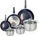 Fackelmann Set van 3 Koekenpannen 20, 28 en 32 cm en 3 kookpotten 14, 16 en 24 cm Elo Prima Brillant