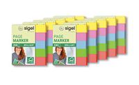SIGEL HN625 Brilliant Index Page Markers, 5 x 40 strips, Geel/Roze/Groen/Blauw/Rood (pak van 10)
