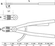 BGS technic BGS Borgringtang gebogen voor binnenborgringen 500 mm - 6738