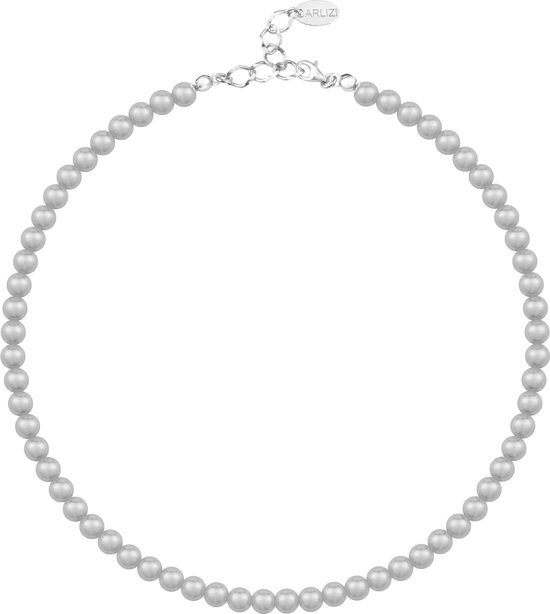 ARLIZI 1183 Parelketting - Dames - 925 Zilver - 42 cm - 6 mm - Grijs