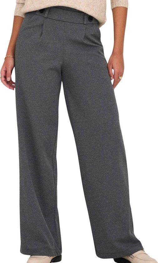 JDY JDYGEGGO NEW LONG PANT JRS NOOS Women's Trousers - Size S X L32 - Medium Grey Melange;Black Buttons