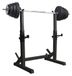 Rack à squats - Support pour barre d'haltères - Hauteur réglable 75 cm - Multifonction - Support d'haltères - Charge max. 200 kg - Noir
