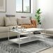 [en.casa] Table basse Kumlinge métal 40x110x55 cm blanc