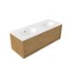 Saniclass Holz Frame Badkamermeubelset - 120x45x54cm - Chaci keramische wastafel wit - 2 wasbakken - zonder kraangaten - 1 lade - mat eiken natural (hout) SW1420772/SW1234850