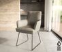 DELIFE Edge Eetkamertafel keramiek Calacatta Luxe wit-goud-grijs 200-300x100 kruisframe rechthoek RVS uitschuifbaar