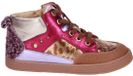 Pom d'Api Mousse Bump Leo Fuchsia Hoge Sneakers Vrouwen Leer Rubber Ritssluiting/Veters