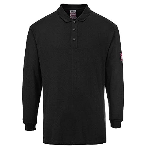 Portwest Vlamvertragende Antistatische Polo Shirt - Zwart - Maat M