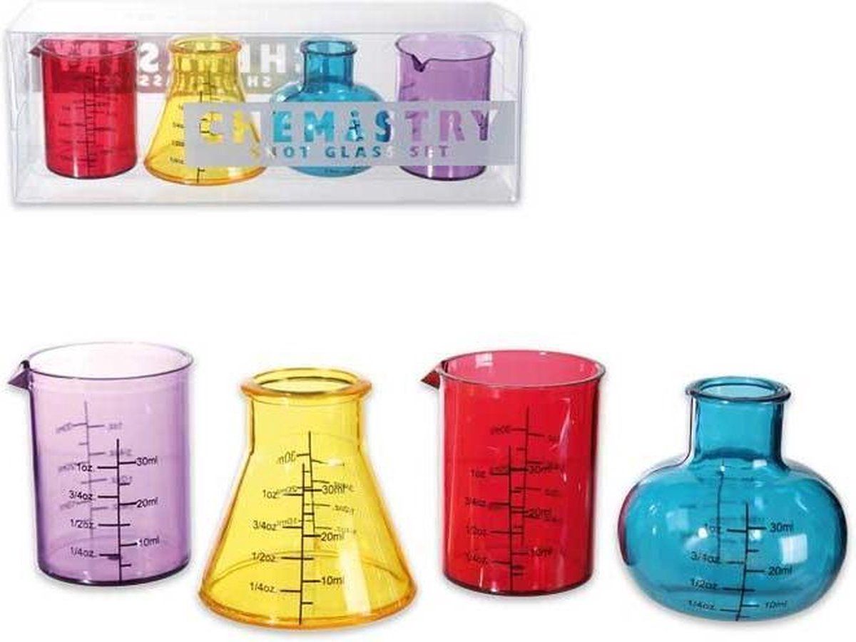 Out of the Blue Chemistry Shotglaasjes - 40 ml - 4 stuks
