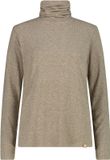 CMP Blouse met boothals voor dames, losse pasvorm, lange mouw, polyester/katoen, tabacco mel, maat XXL