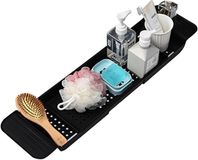 Bac de baignoire - Organisateur de tablette de bain - Noir