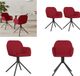vidaXL Eetkamerstoelen draaibaar 2 st fluweel wijnrood