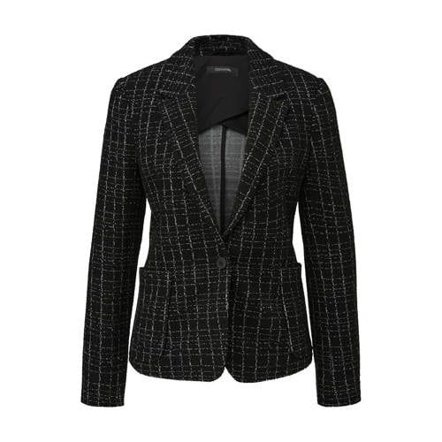 Comma Geruite Getailleerde Blazer Zwart/Grijs