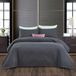 CHIXIN Bedsprei King 240x260 CM - Donkergrijze gewatteerde bedsprei, matelasse, zomer, lichtgewicht omkeerbare sprei voor slaapkamerdecoratie