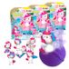 INKEE Unicorn Beach 3-delige set eenhoorn-badbruisballen met verrassing, 3 x kinderbadbommen met eenhoornfiguur, Pop Corn aroma, verpakking van 3 stuks