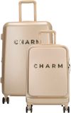 Charm London Capetown Kofferset - Hardcase - Middenmaat - Handbagage - 15,6 inch - Laptopvak - Reizen - Travel - 20-24 Inch - Champagne