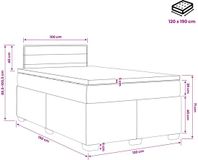 vidaXL Lit à sommier tapissier avec matelas Gris clair 120 x 190 cm Tissu