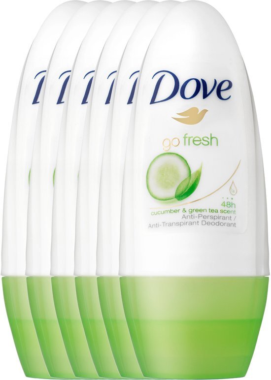 Dove Go Fresh Cucumber & Green Tea Women - 6 x 50 ml - Deodorant Roller - Voordeelverpakking