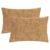 vidaXL - Kussensloop - 2 stuks - HEERLEN - Taupe - 40 x 60 cm - Nep Konijnenbont