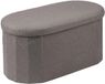 Merkloos Relaxdays Zitbank met opbergruimte - 38x76x38 cm - teddy - donkergrijs