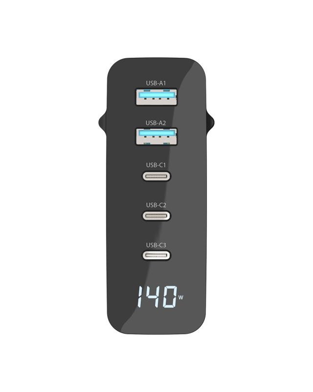 Sitecom CH-1003 - 140W USB-C Charger - 5 Ports - Black