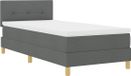vidaXL - Lit boxspring LED avec tête de lit - Gris foncé - 80 x 200 cm - Tissu