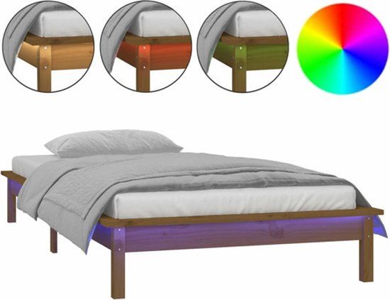 VidaXL Bedframe Honingbruin Massief Hout 90x190 cm