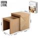 Urban Living "BELLA" Set de 2 tables gigognes avec corde, beige, bois, carré