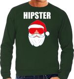 Bellatio Decorations Bol Foute Kerst sweater / Kerst trui Hipster Santa groen voor heren- Kerstkleding / Christmas outfit XXL