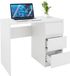 Bureau avec 3 tiroirs - 90x76x50 cm - Blanc mat