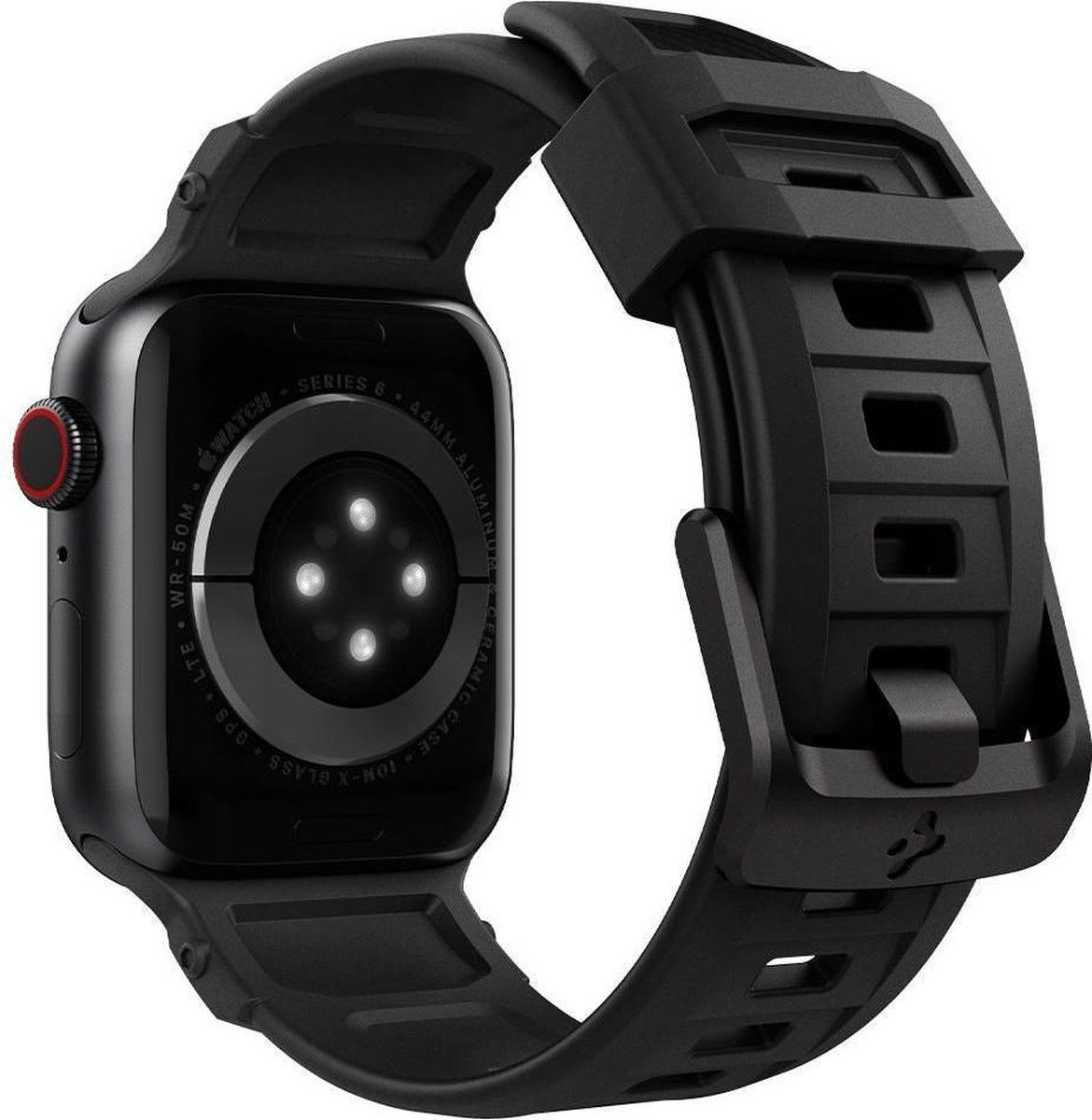 Spigen Rugged Band - Apple Watch Band 44mm/42mm Series 6/SE/5/4/3/2/1 - Mat zwart