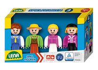 Lena 04491 Speelfigurenset met 4 volledig beweegbare figuren, actiefiguren accessoireset TRUXX² Fietsserie, actiefiguren voor drinken en buiten, voor kinderen vanaf 12 maanden